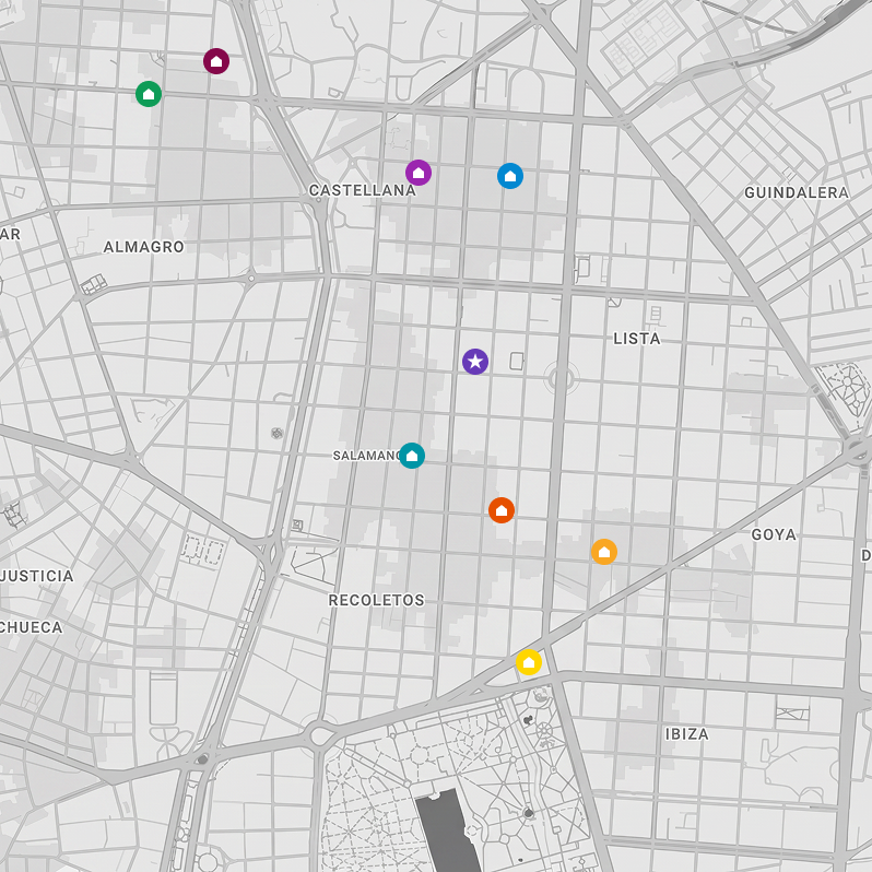 Mapa de ubicación de los hoteles sugeridos